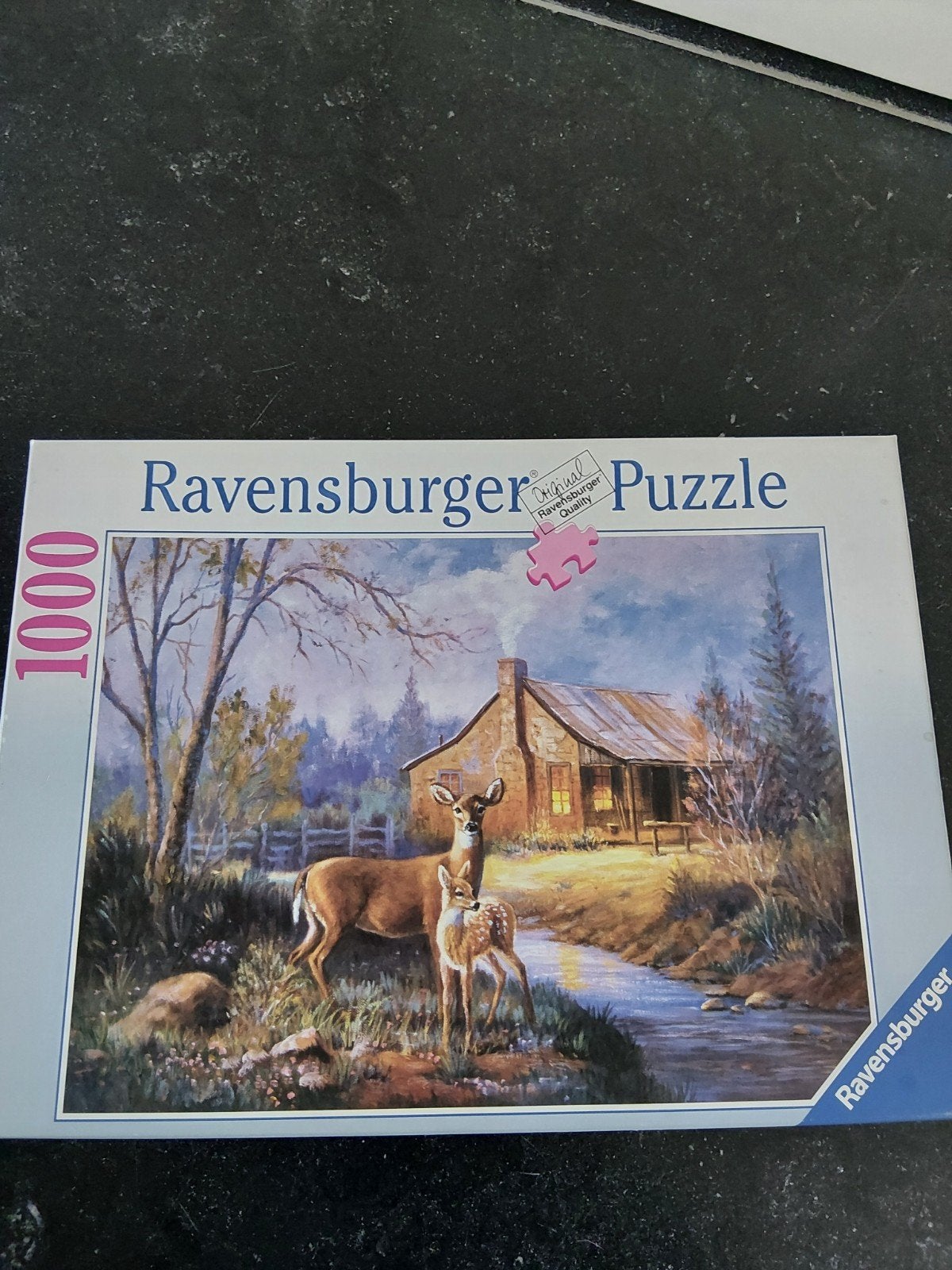 Ravensburger Legpuzzel 1000 stukjes - Herten bij huisje, Ophalen of Verzenden, 500 t/m 1500 stukjes, Gebruikt, Legpuzzel