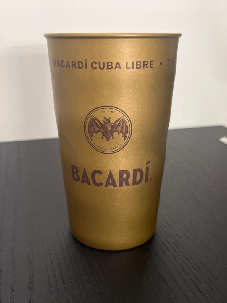 Bacardi Beker Metaal 12cm - Cuba Libre Editie, Ophalen of Verzenden, Zo goed als nieuw, Bacardi, Nvt