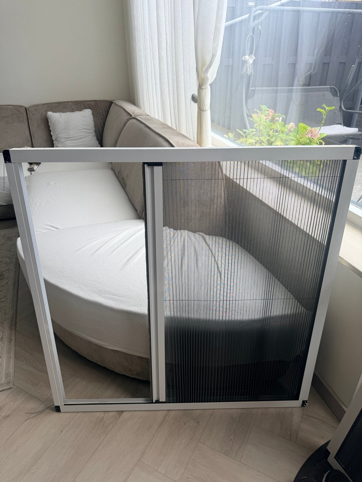 Hordeur schuifdeur - Wit aluminium frame, Ophalen, 80 tot 100 cm, Hordeur, Minder dan 200 cm