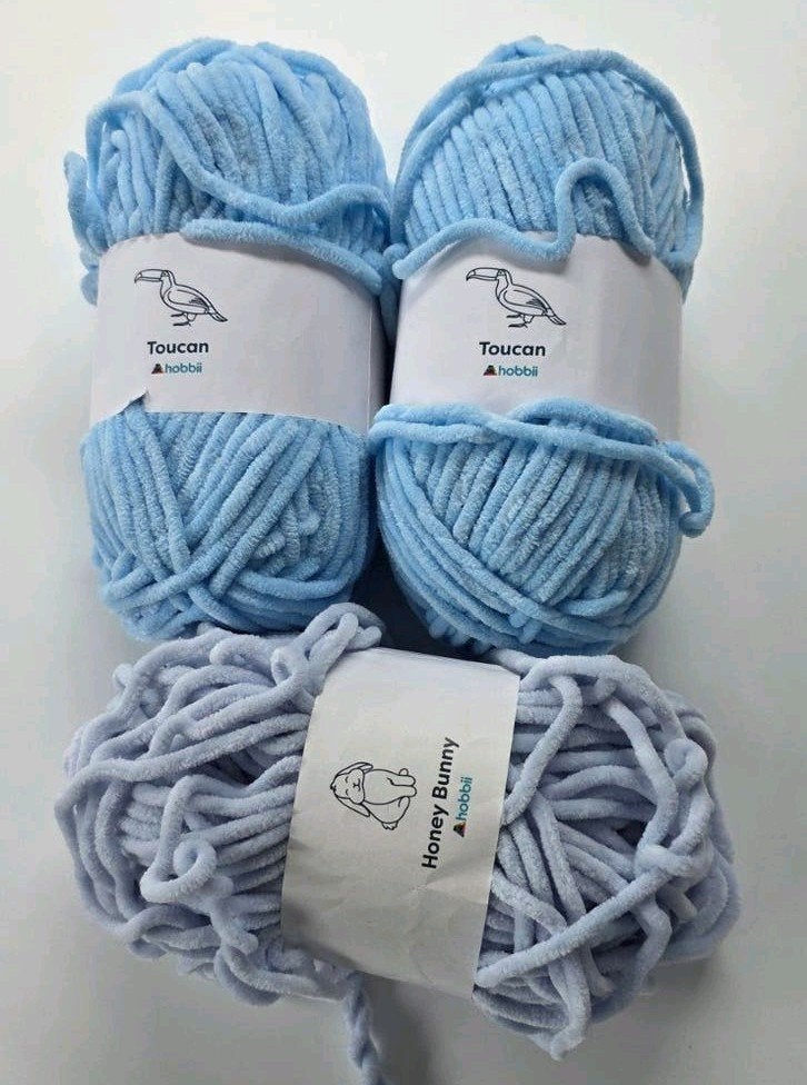lichtblauw chenille garen, Hobby en Vrije tijd, Breien en Haken, Ophalen of Verzenden, Nieuw, Breien of Haken, Wol of Garen