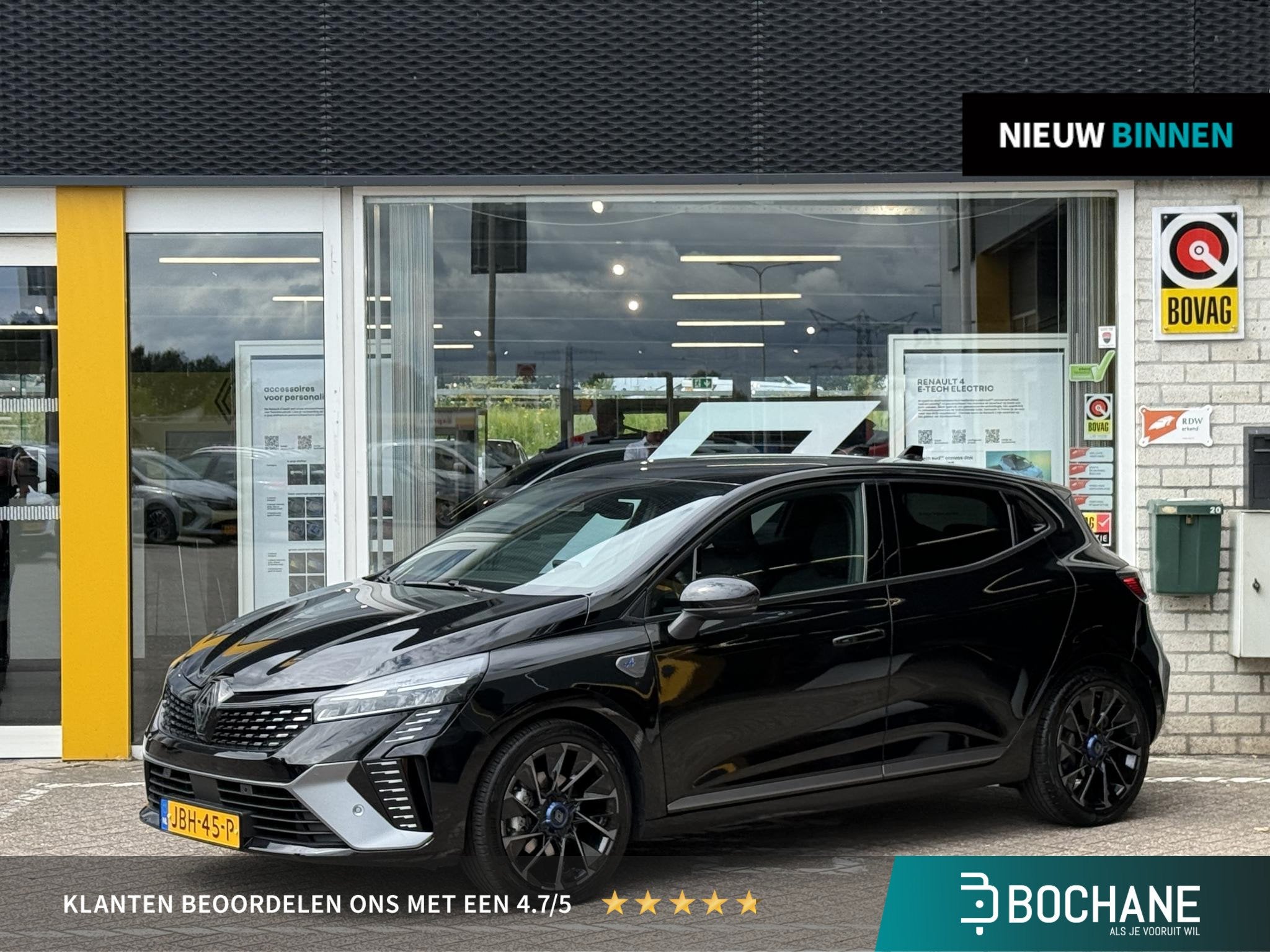 Renault Clio 1.6 E-Tech Full Hybrid 145 esprit Alpine | NAP, Auto's, Renault, Gebruikt, Euro 6, Leder en Stof, Zwart