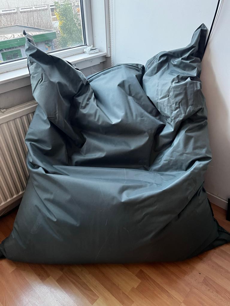 XXL Zitzak (met extra vulling) - Binnen & Buiten, Huis en Inrichting, Zitzakken, Ophalen, Gebruikt, Grijs, Zitzak