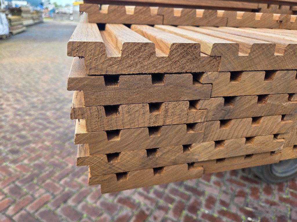 21.7 m2 triple rhombus profiel 27 mm dik - nr: HP321, Ophalen, Planken, Nieuw, Hardhout