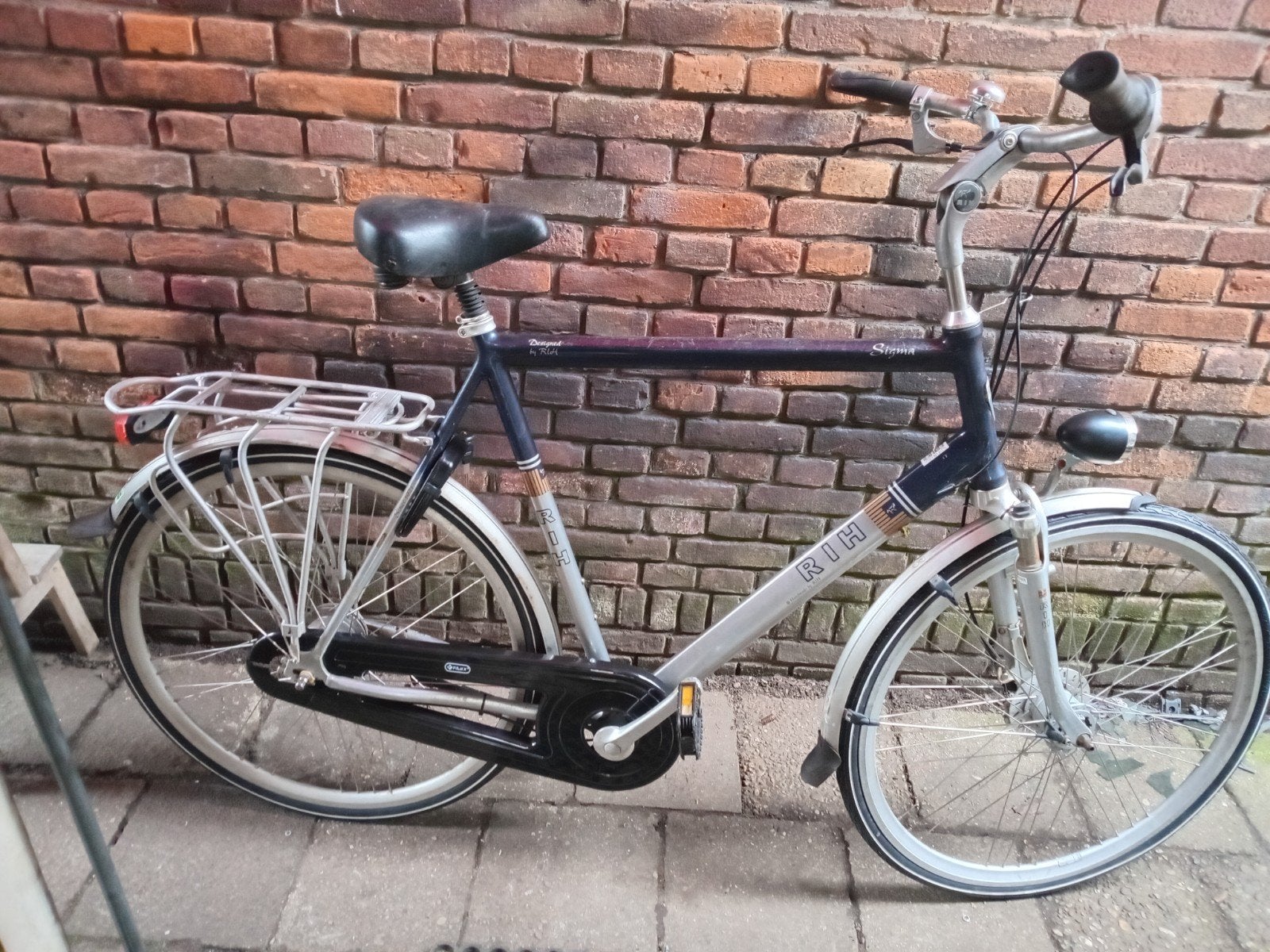 hoge herenfiets framemaat 66 met slot en garantie, Versnellingen, Zo goed als nieuw, 65 cm of meer, Trommelrem