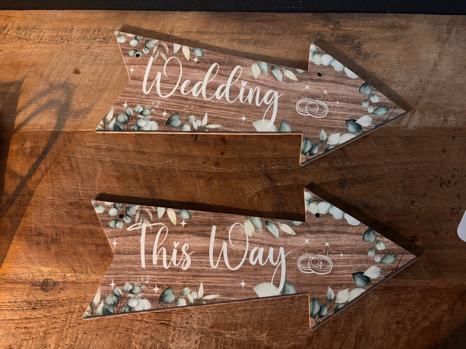 2 x Decoratiebord bruiloft, Ophalen, Tekstbord, Zo goed als nieuw, 13 cm