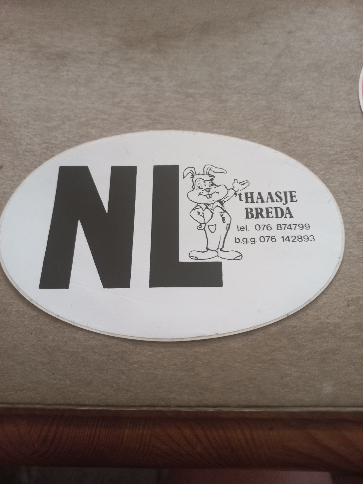 Vintage NL Haasje Breda Sticker - Auto/Caravan, Ophalen of Verzenden