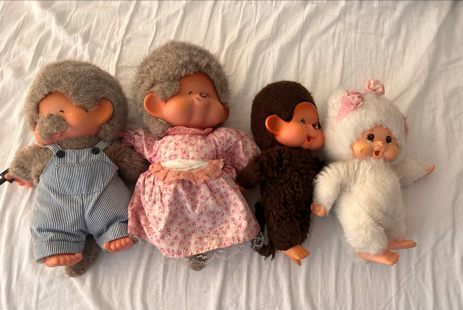 Vintage Monchhichi Knuffels - Set van 4, Kinderen en Baby's, Speelgoed | Knuffels en Pluche, Ophalen, Gebruikt, Overige merken