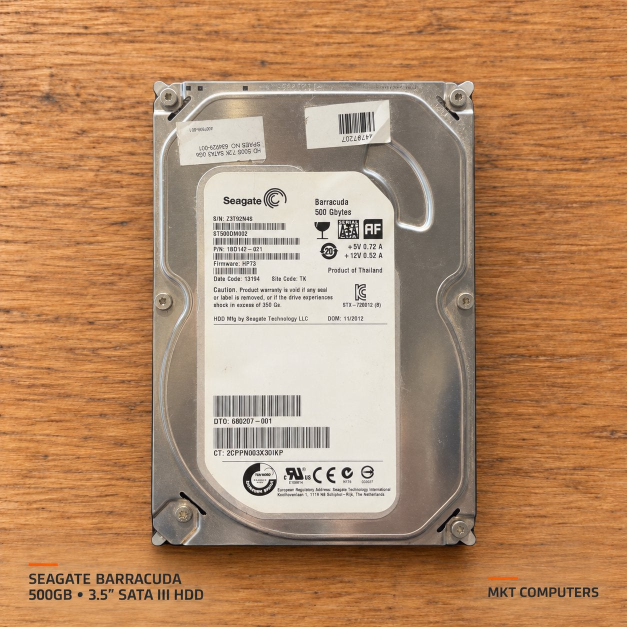 Seagate Barracuda 500GB 3.5 inch SATA HDD, Intern, Ophalen of Verzenden, Zo goed als nieuw, Desktop