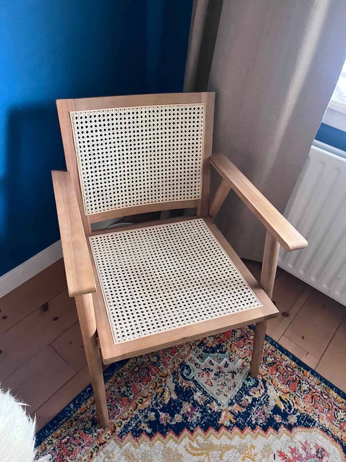 KARWEI fauteuil Duke naturel - Rotan en hout, Ophalen, Gebruikt, 75 tot 100 cm, 50 tot 75 cm