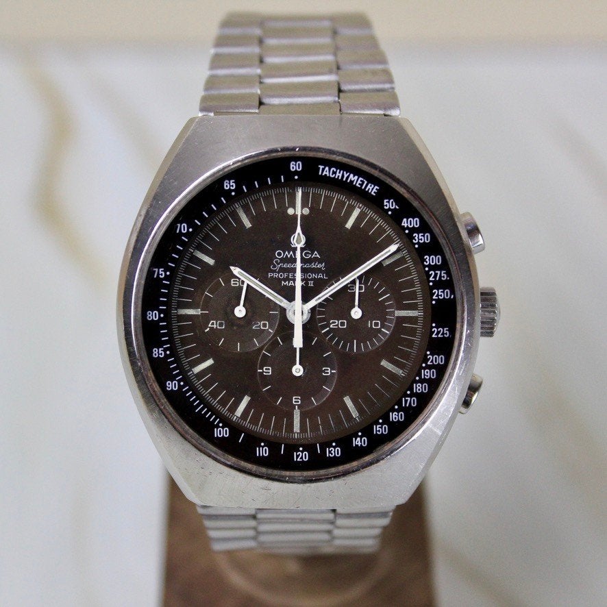 Omega Speedmaster Mark II - 145.014 - Tropical, Staal, Gebruikt, Polshorloge, Ophalen of Verzenden