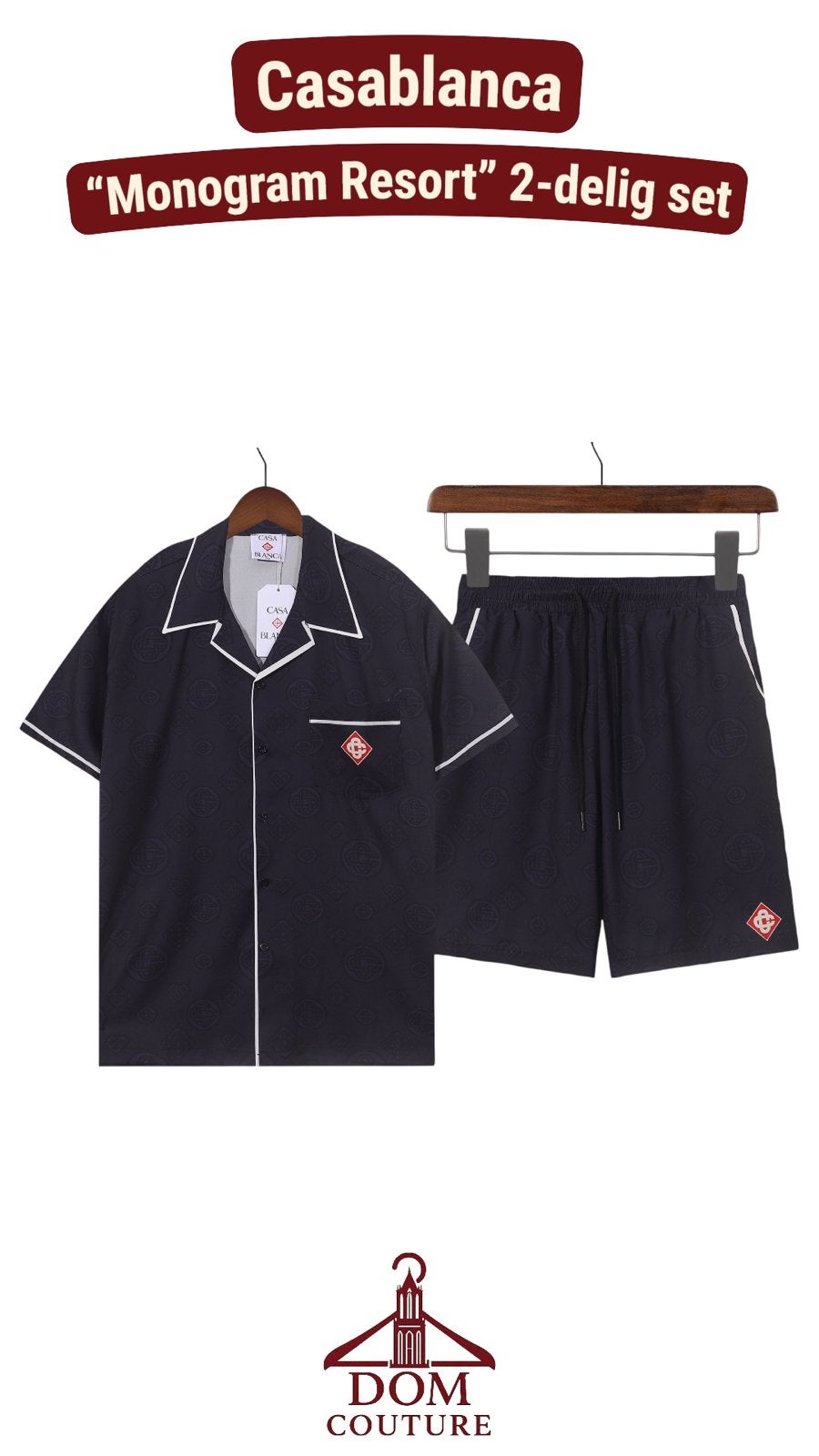 Casablanca "Monogram Resort" 2-delig set zwart, Kleding | Heren, Heren-kledingpakketten, Ophalen of Verzenden, Nieuw, Overige maten