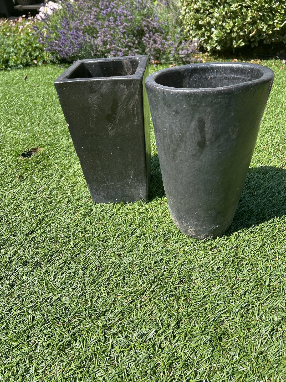 Aardewerk Bloempotten: Rond en Vierkant, 33 cm Hoog, Tuin en Terras, Bloempotten, Ophalen, Gebruikt, Rond, Binnen