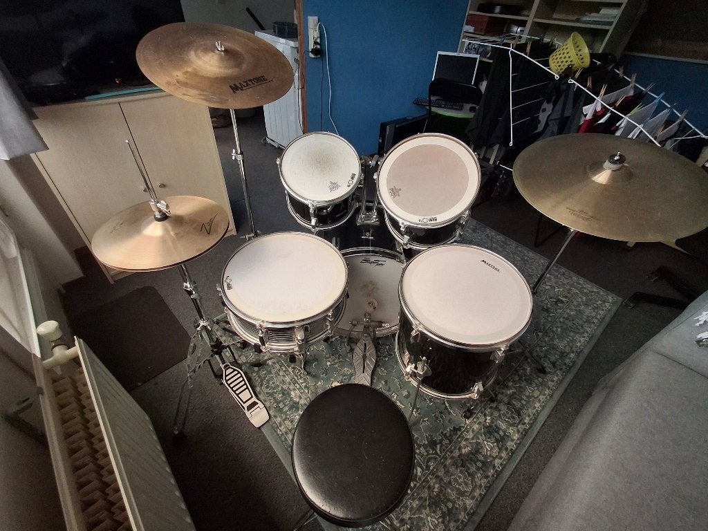 Drumstel met nog nog zo goed als nieuwe hi-hat, Ophalen, Gebruikt, Overige merken