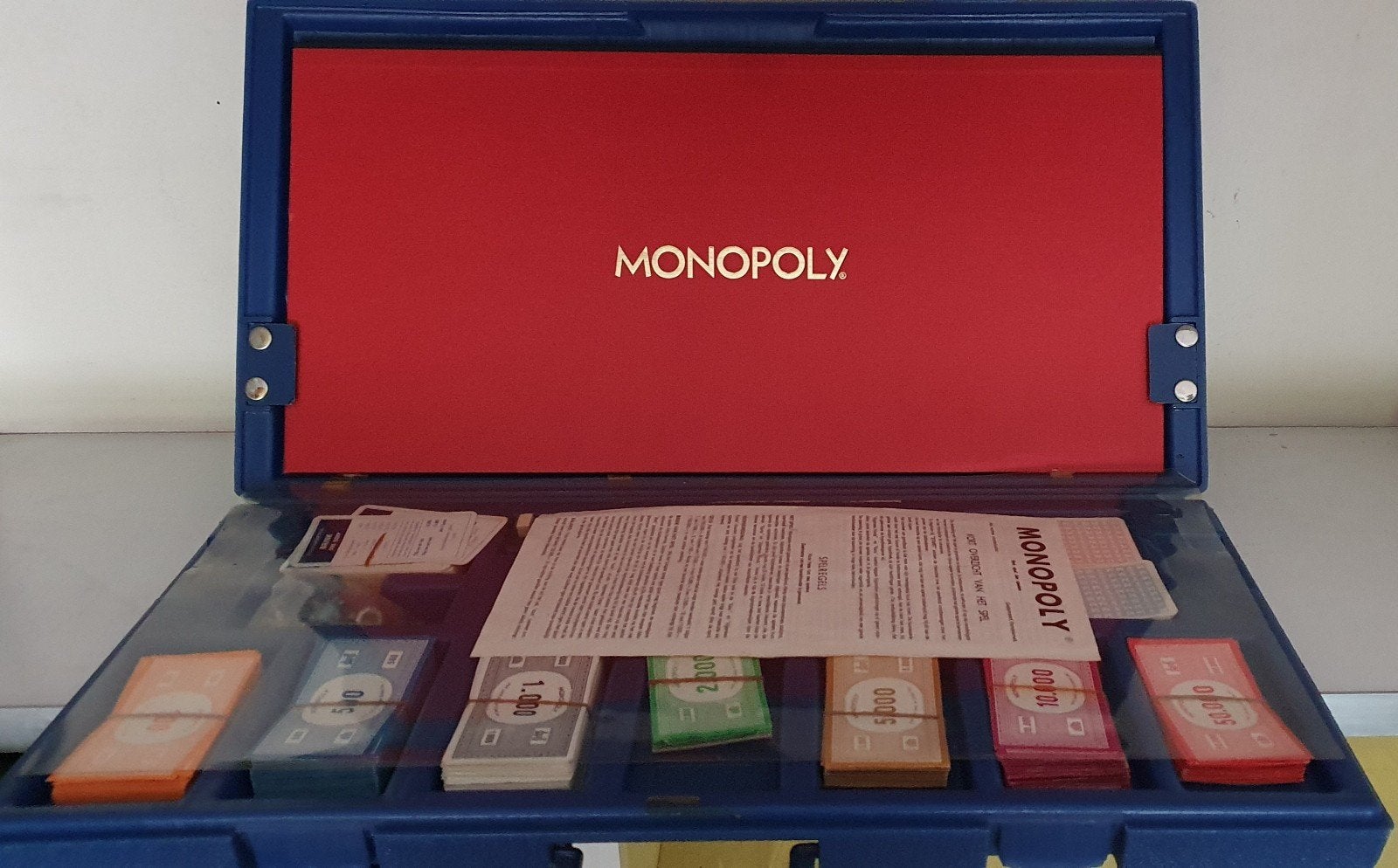 Vintage Monopoly Luxe koffer, metalen pionnen Clipper 605, Ophalen, Gebruikt, Parker Brothers