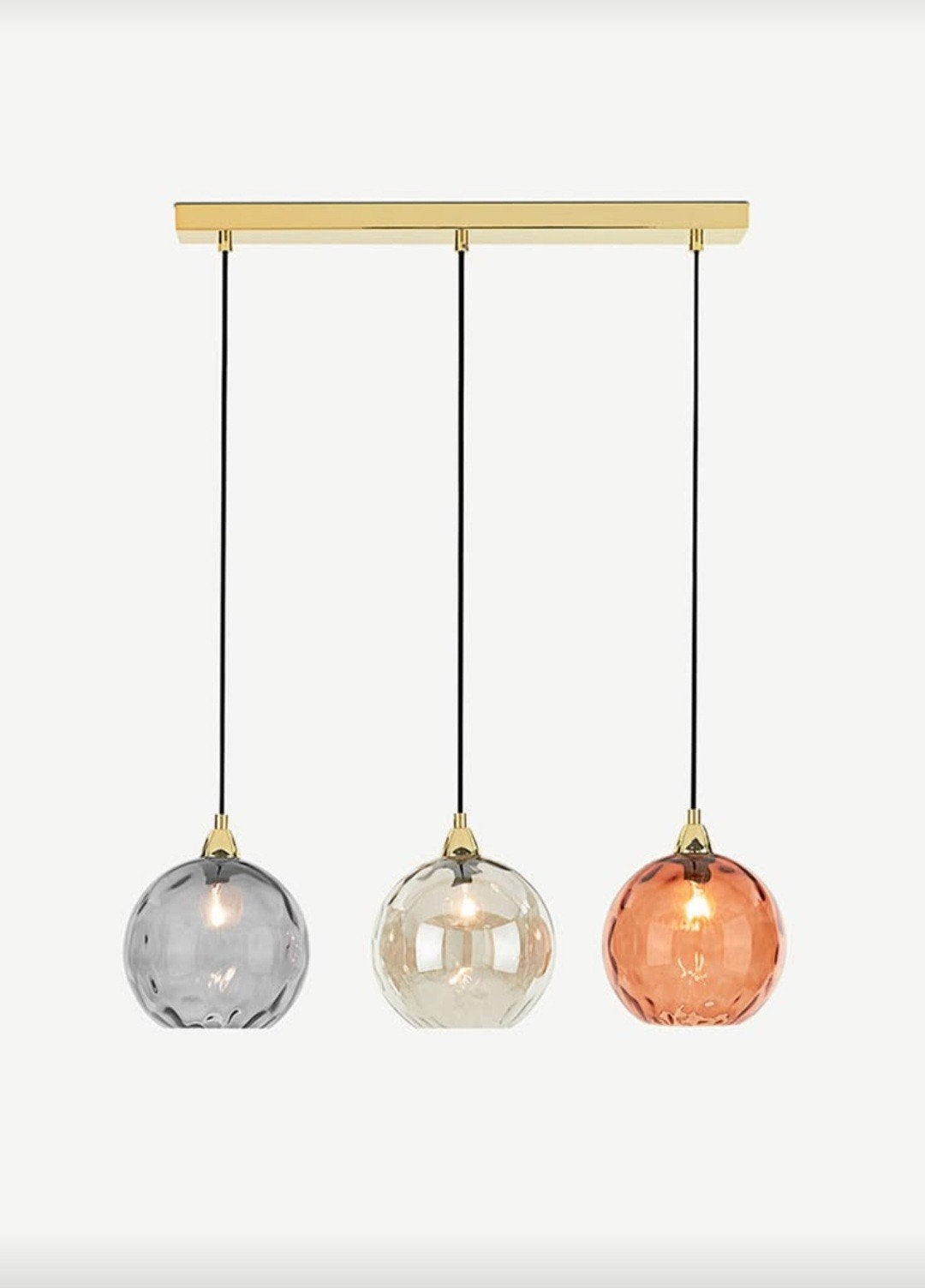 Ilaria Hanglamp met Mondgeblazen Glas - Warme Tinten, Ophalen, Zo goed als nieuw, Glas, E14 (klein)
