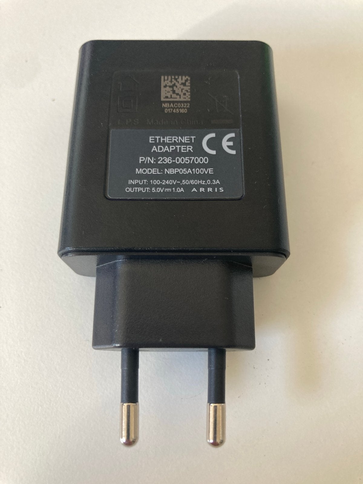 Arris Ethernet Adapter NBP05A100VE - 5V/1A, Ophalen of Verzenden, Gebruikt