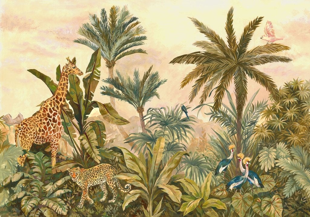 Jungle behang Tropical Vintage Garden, VLIES, Muurdeco4kids, Huis en Inrichting, Verzenden