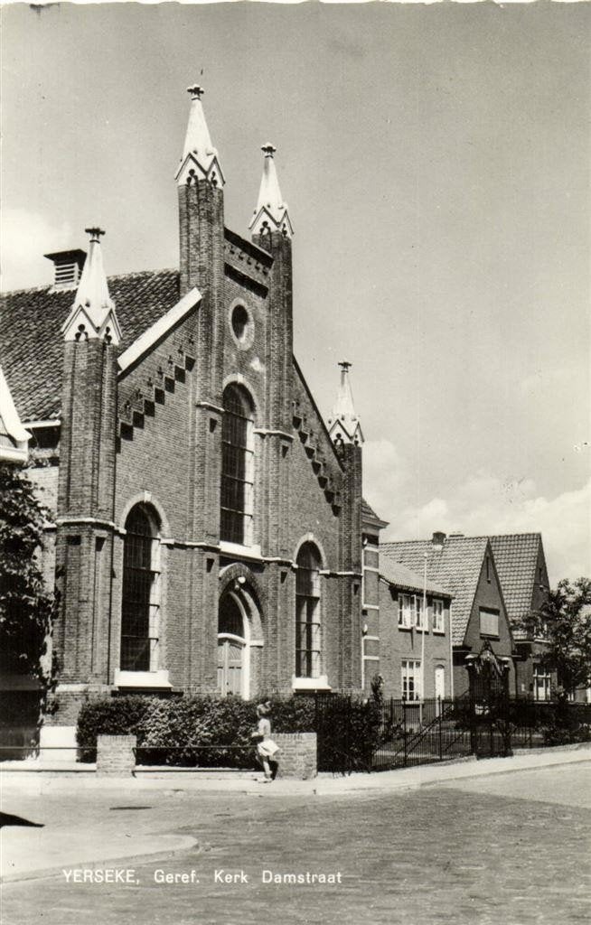 Yerseke, Geref. Kerk Damstraat - gelopen, Ophalen of Verzenden, 1960 tot 1980, Gelopen, Friesland