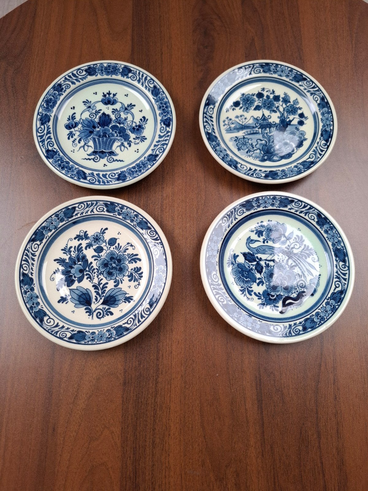 Set van 4 Delfts Blauwe Wandborden - 16cm, Antiek en Kunst, Ophalen of Verzenden