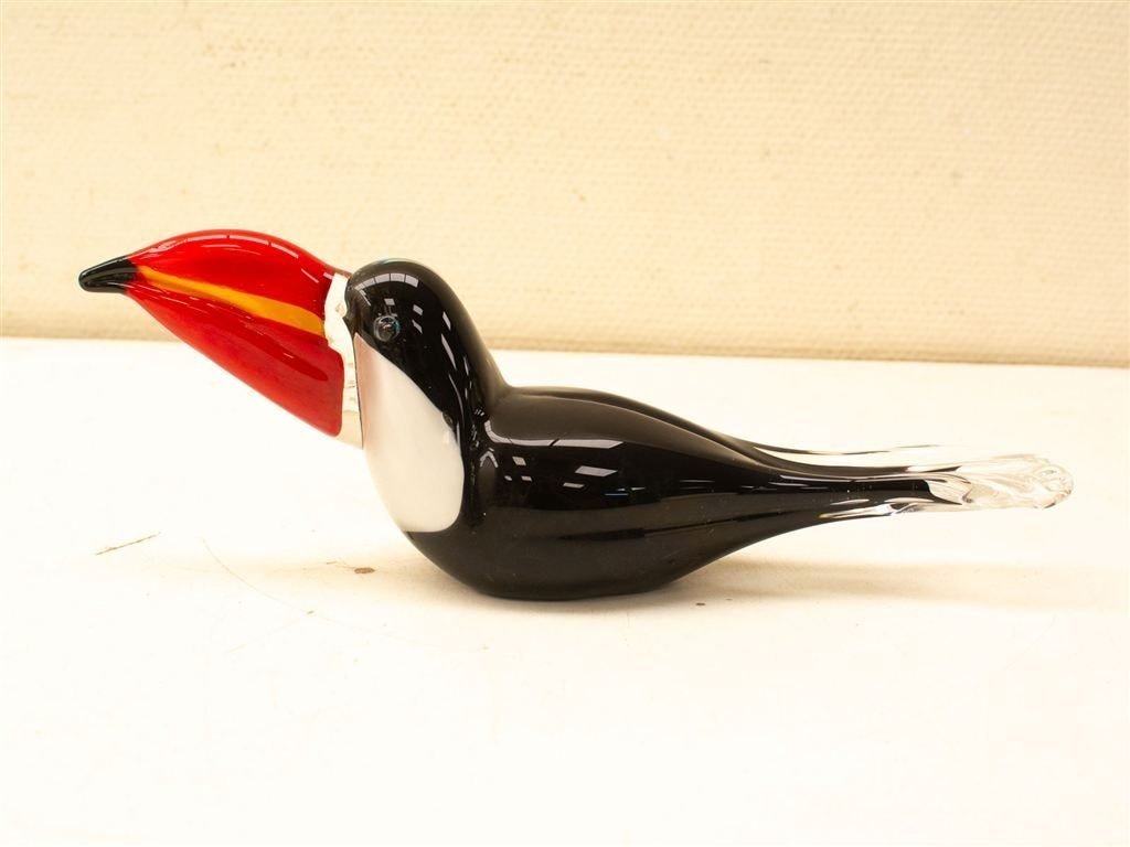 Murano Glazen liggenede toekan/ kakatoe 36078, Ophalen of Verzenden, Gebruikt, Dier