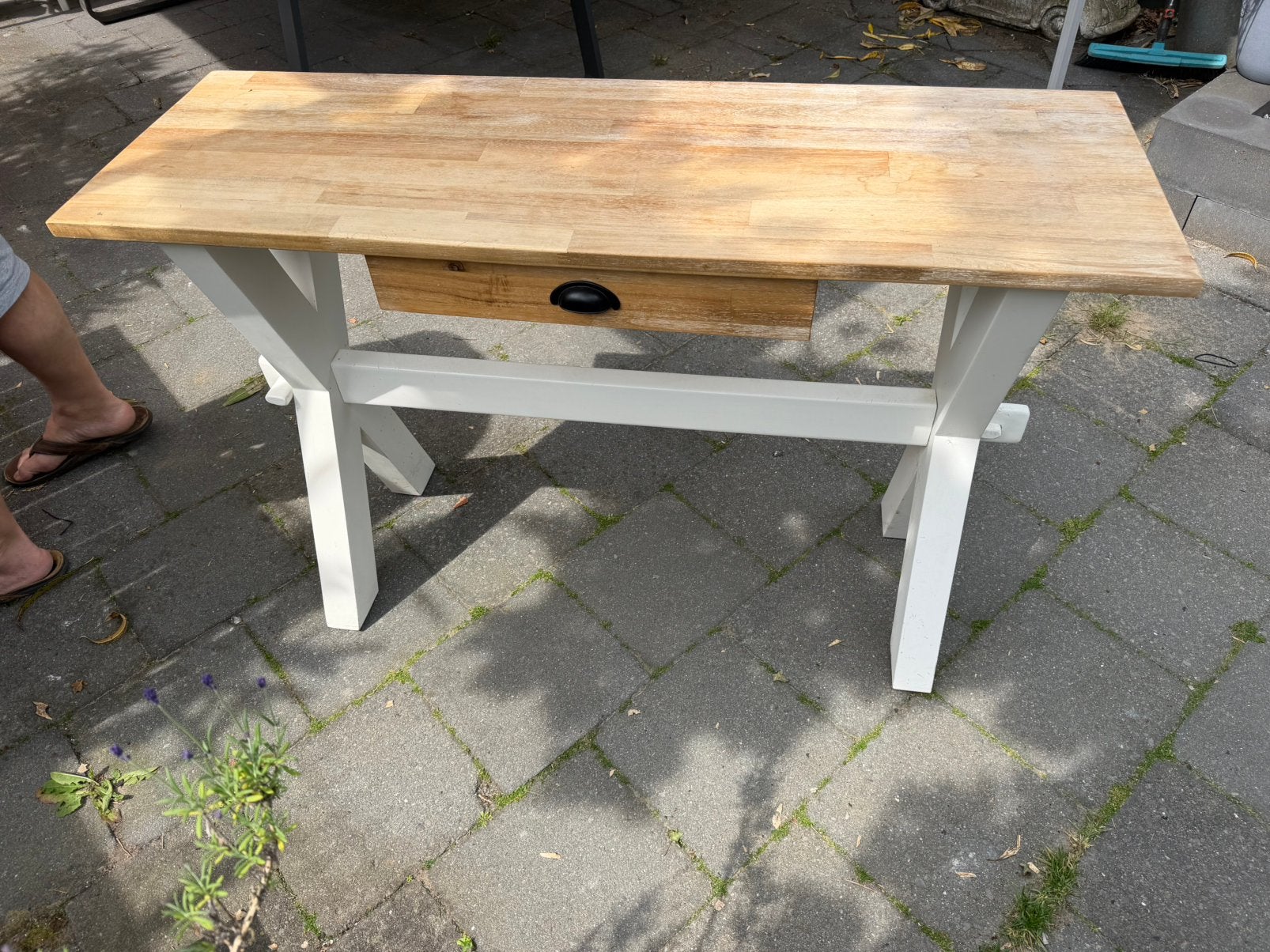 Sidetable 120x40x79 cm met lade, Overige materialen, Gebruikt, 100 tot 150 cm, Ophalen of Verzenden
