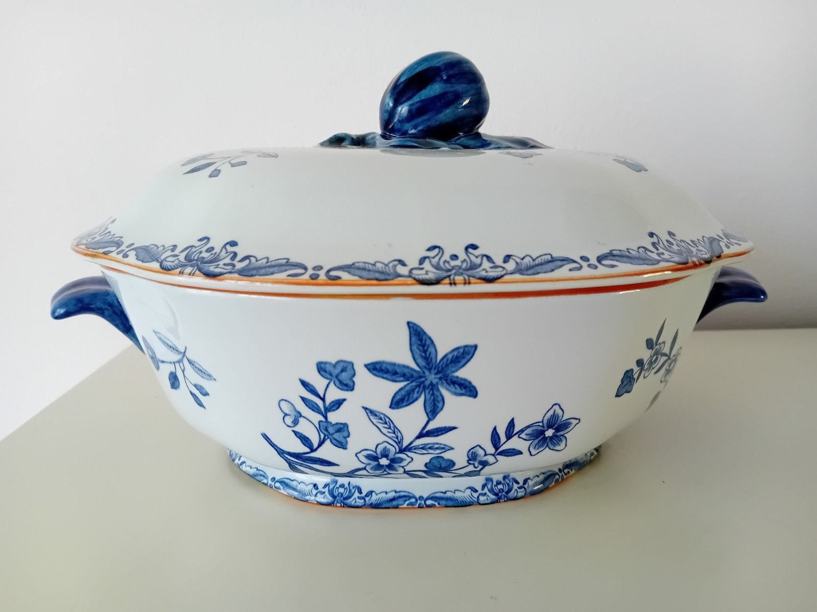 1 Grote  hoge Terrine / dekschaal ovaal Rorstrand Ostindia., Ophalen of Verzenden, Zo goed als nieuw, Overige materialen, Overige typen