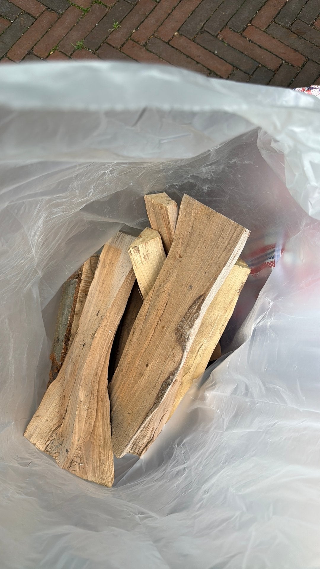 Hout droog voor open haard of kachel ongeveer 1m3, Tuin en Terras, Haardhout, Minder dan 3 m³, Ophalen