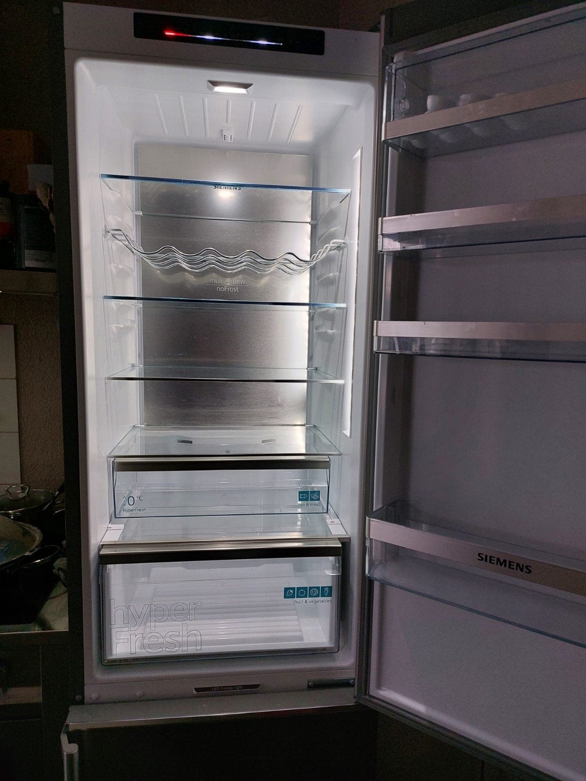 RVS Siemens Koel vriescombinatie 2.03 x 60, Ophalen, 200 liter of meer, 60 cm of meer, Met aparte vriezer