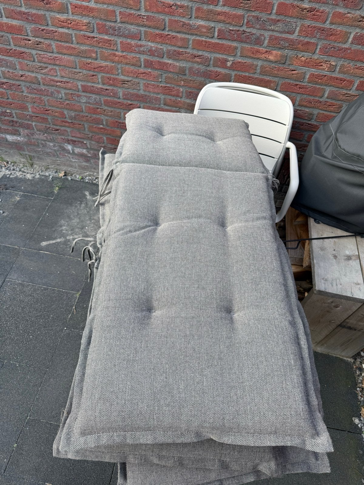 Tuinkussens voor stoelen - Grijs, Gebruikt, Ophalen of Verzenden, Stoel, Tuinset