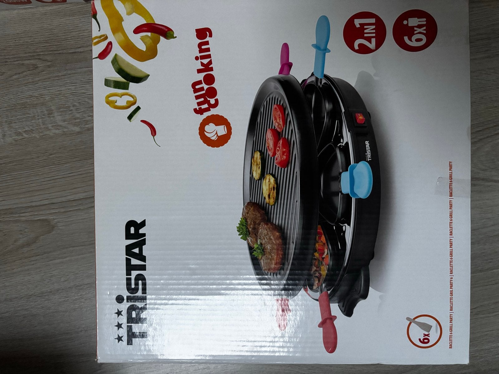 Tristar Raclette Grill Party 2-in-1 voor 6 personen, Ophalen of Verzenden, Nieuw, 4 t/m 7 personen