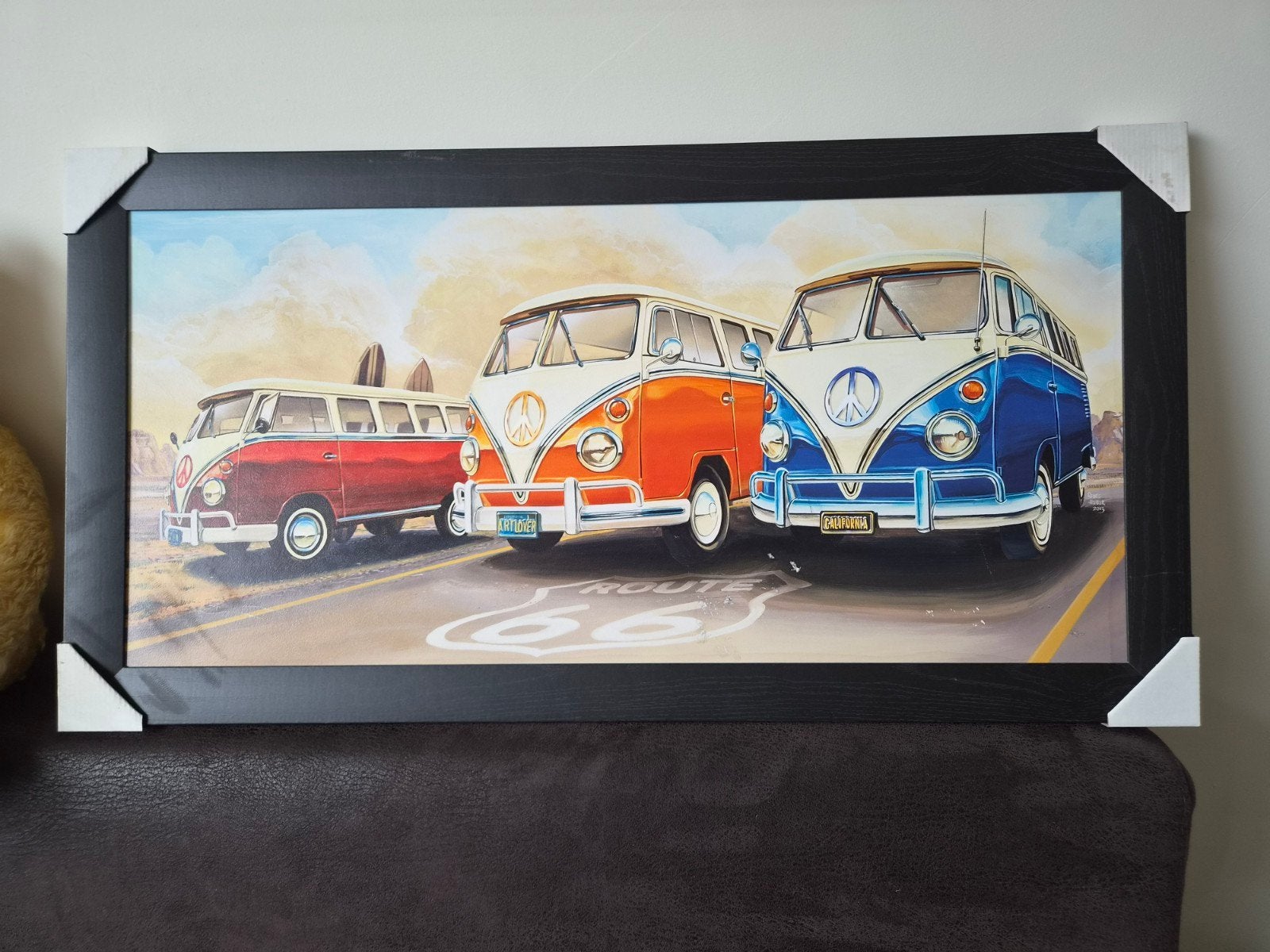 Schilderij met vw busjes, Verzamelen, Ophalen of Verzenden, Nieuw, Auto's