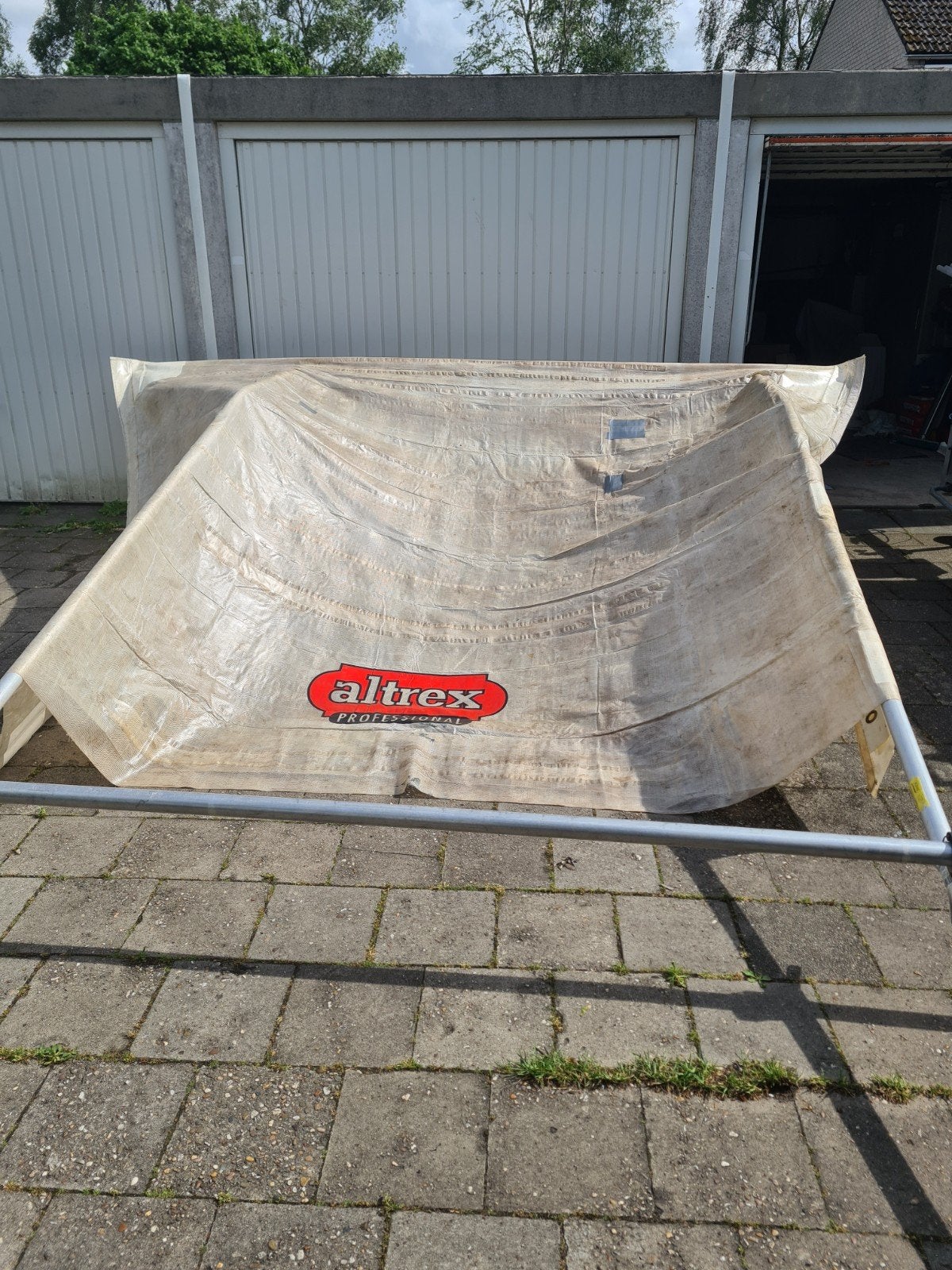 Altrex doorwerkgordijn, Doe-het-zelf en Verbouw, Steigers, Ophalen, Zo goed als nieuw, Overige typen, 5 meter of hoger