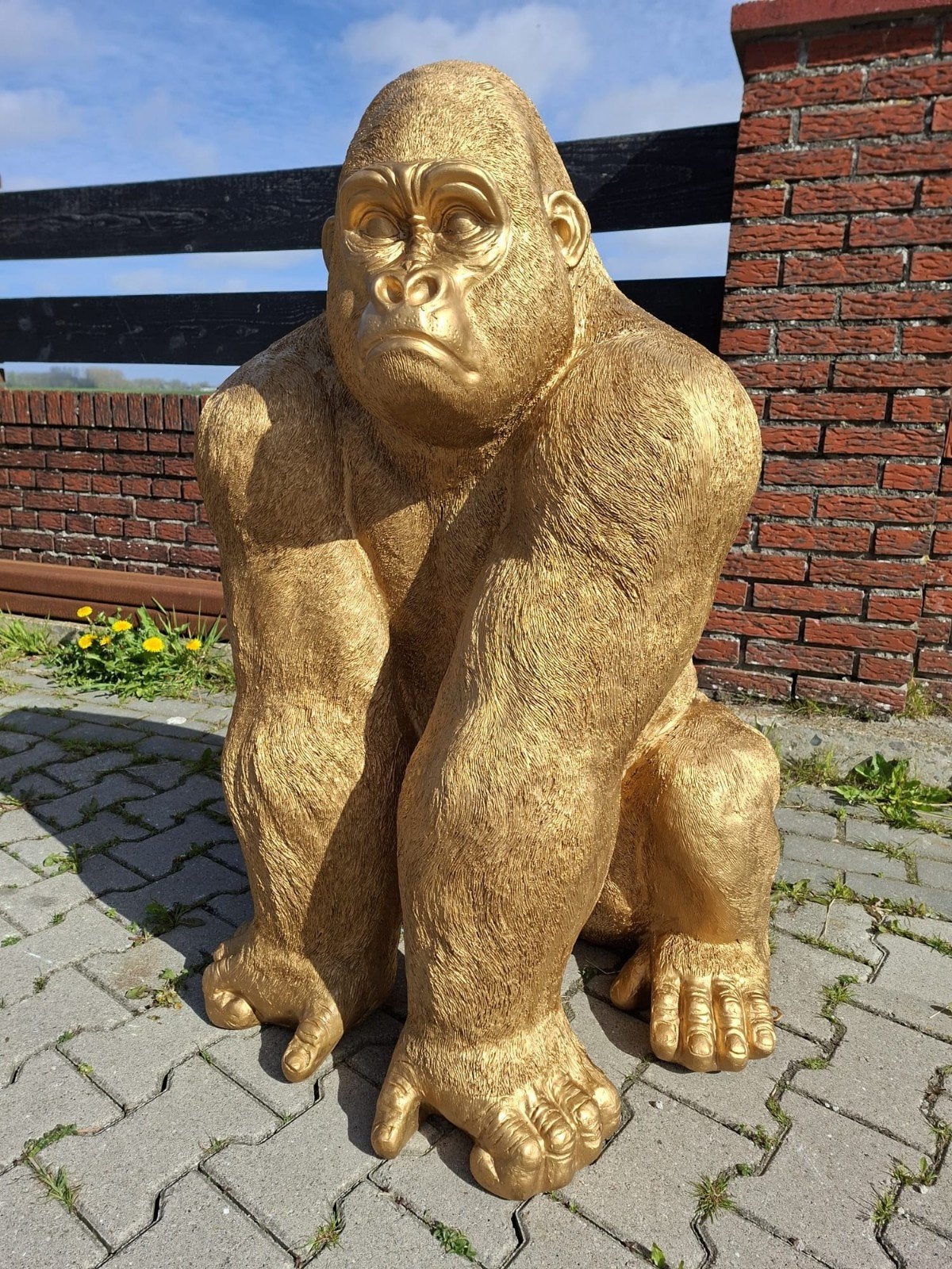 Gorilla goud, roze Olifant, Leeuw, aap kunststof tuinbeeld, Tuin en Terras, Tuinbeelden, Ophalen, Nieuw, Kunststof, Dierenbeeld