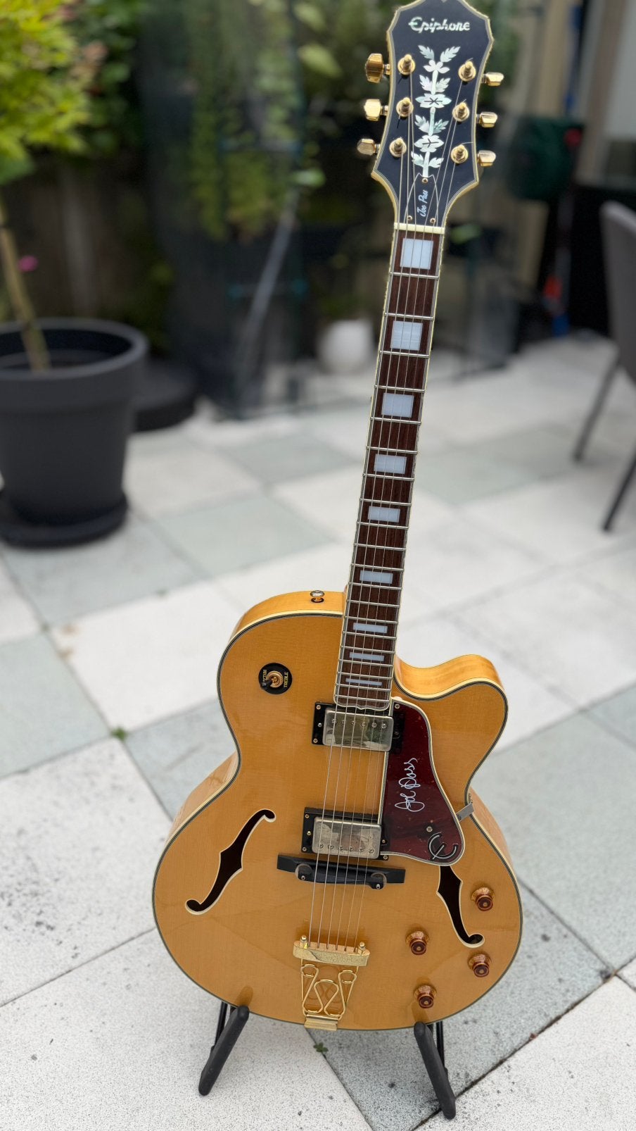Epiphone Emperor II Artist series Joe Pas Signature Naturel, Muziek en Instrumenten, Snaarinstrumenten | Gitaren | Elektrisch