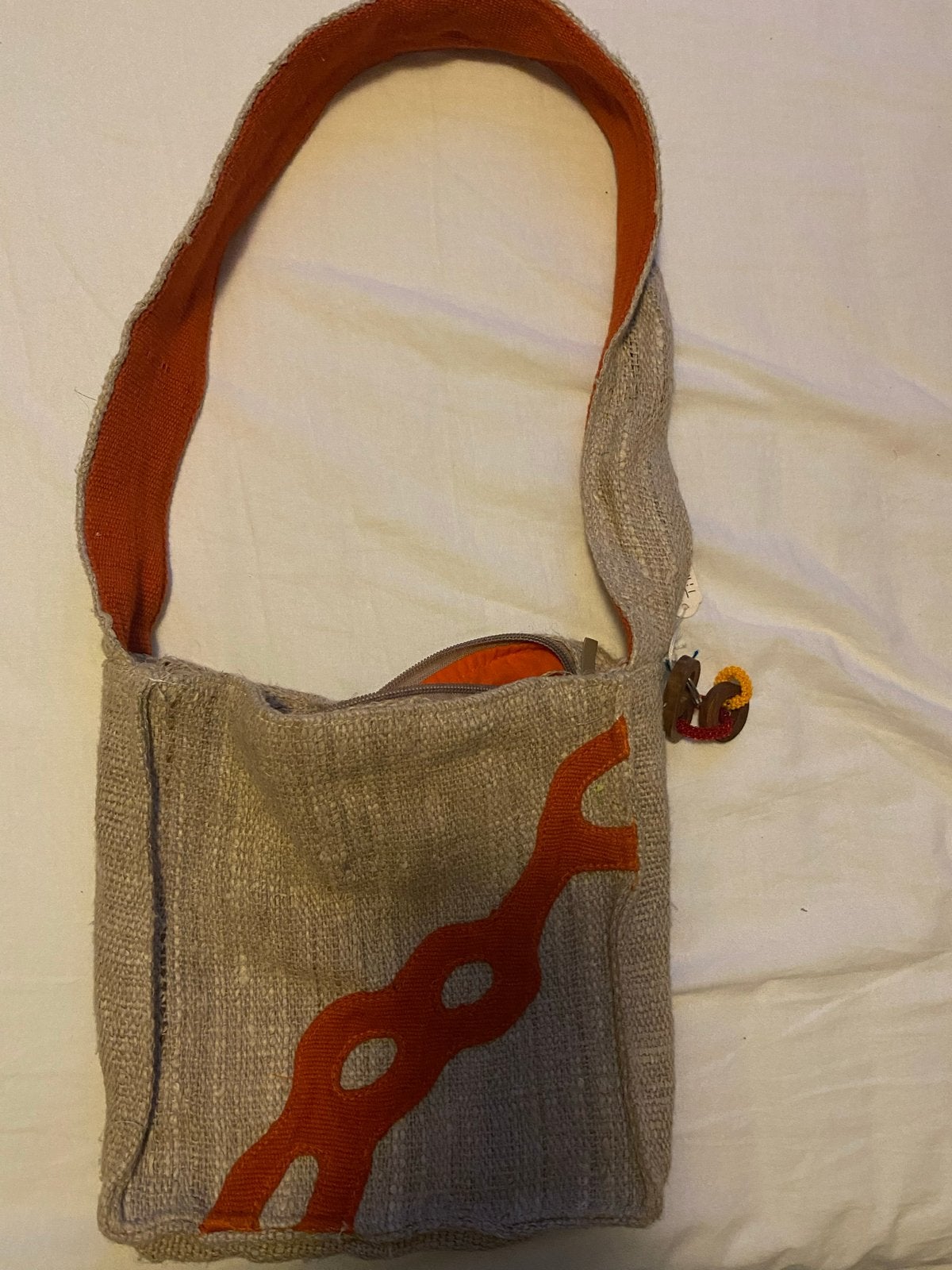 Jova Design Hennep Schoudertas - Handgemaakt Nepal, Ophalen of Verzenden, Nieuw, Beige, Schoudertasje