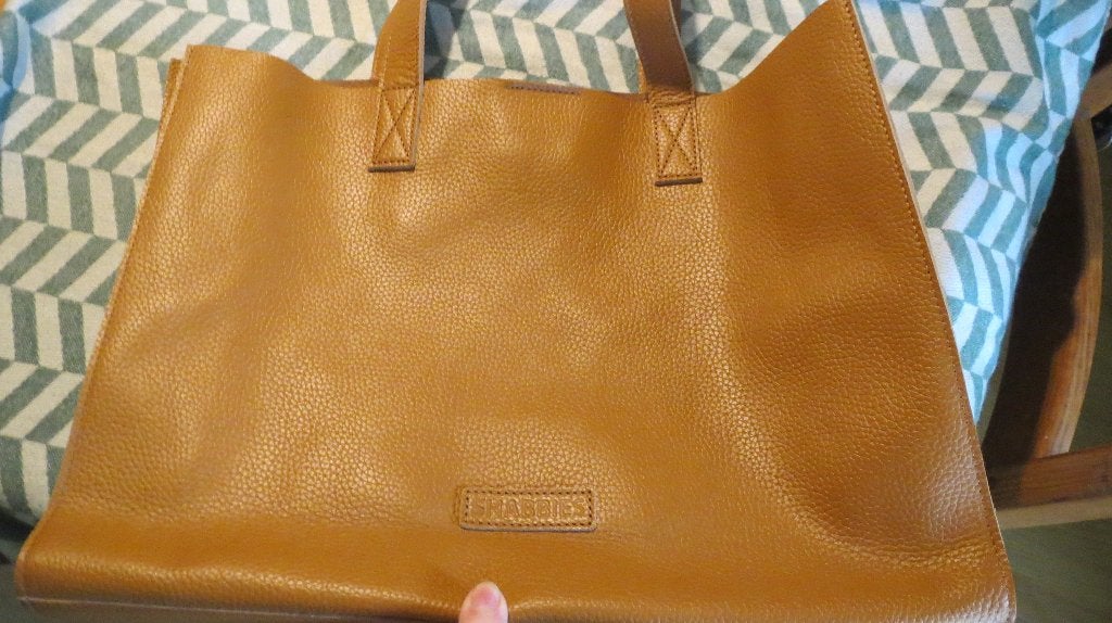 Shabbies shopper, leren tas, cognac bruin, ruime maat, Verzenden, Nieuw, Bruin, Shopper