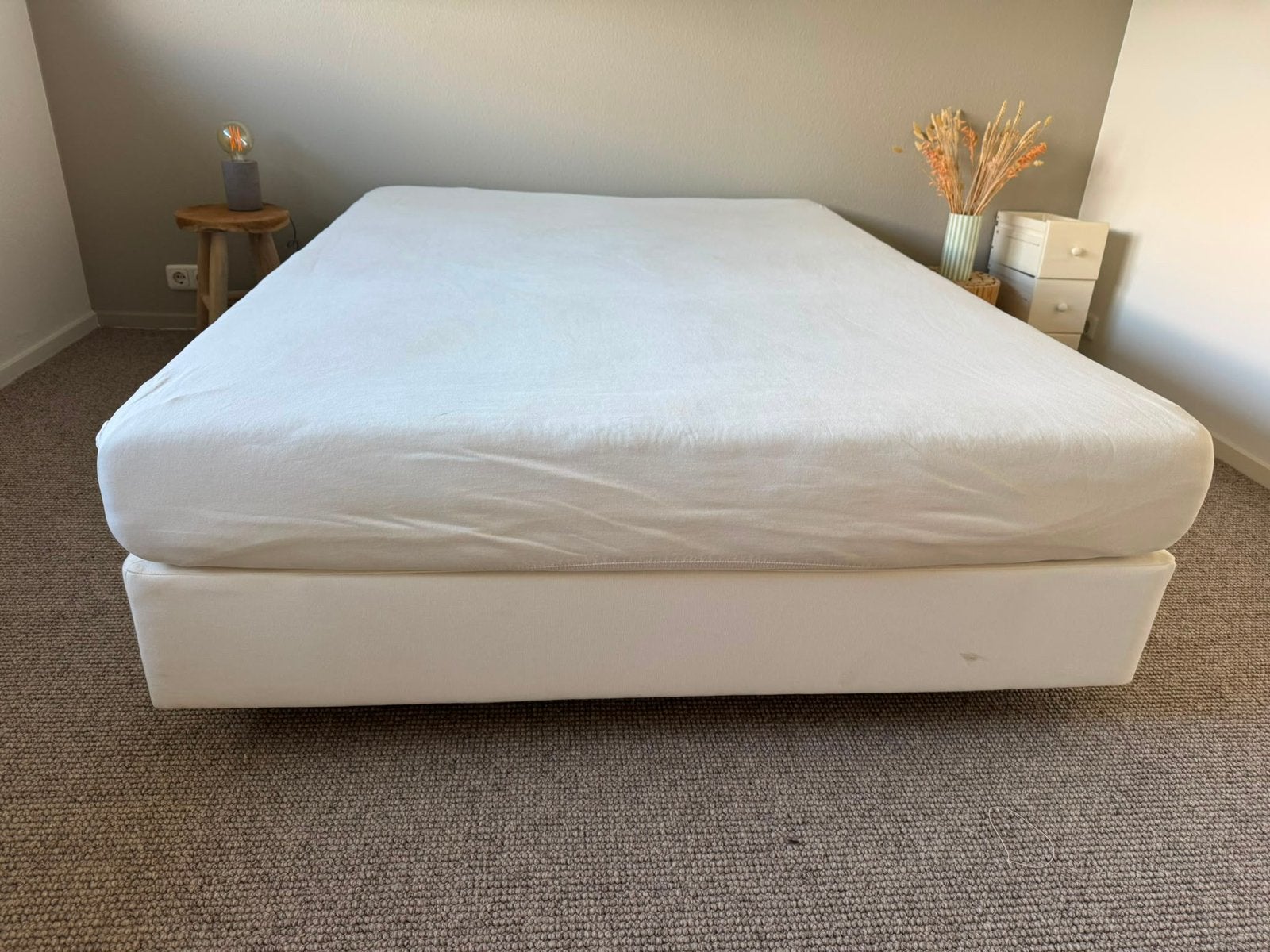 Ikea boxspring 140-200cm, Ophalen, Gebruikt, Tweepersoons, 140 cm