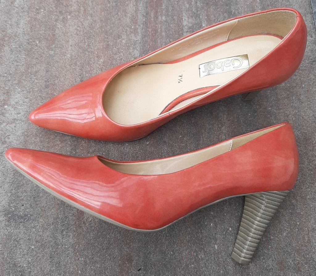 Gabor pumps oranjerood lak maat 7,5 ( 41 ), Ophalen, Pumps, Overige kleuren, Gabor