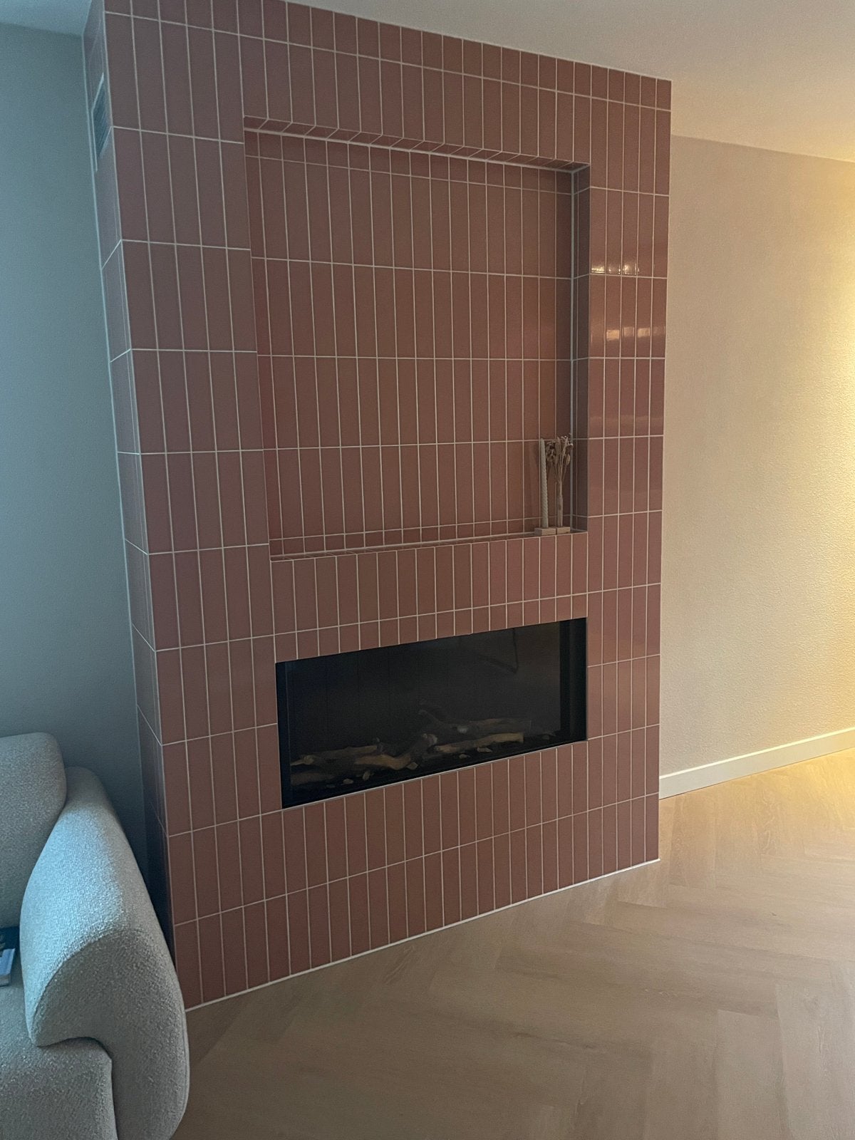 Oud roze tegeltje, Doe-het-zelf en Verbouw, Tegels, Ophalen, Nieuw, Minder dan 20 cm, Minder dan 5 m²