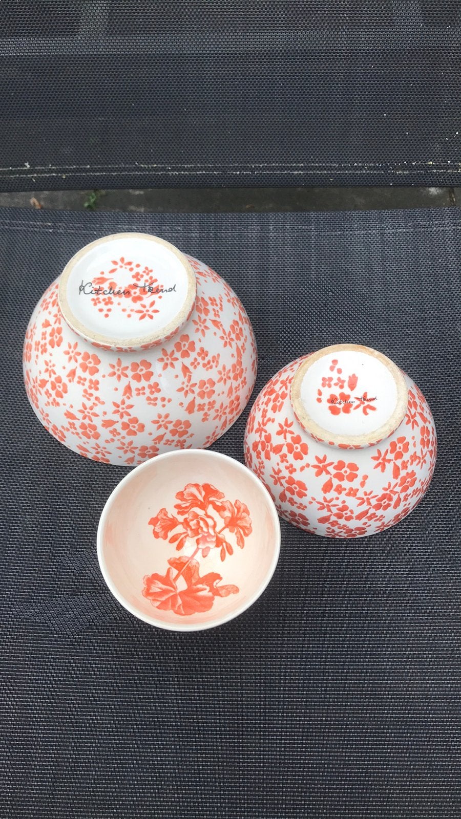 Set oranje spoelkommen, Antiek en Kunst, Antiek | Servies compleet, Ophalen of Verzenden