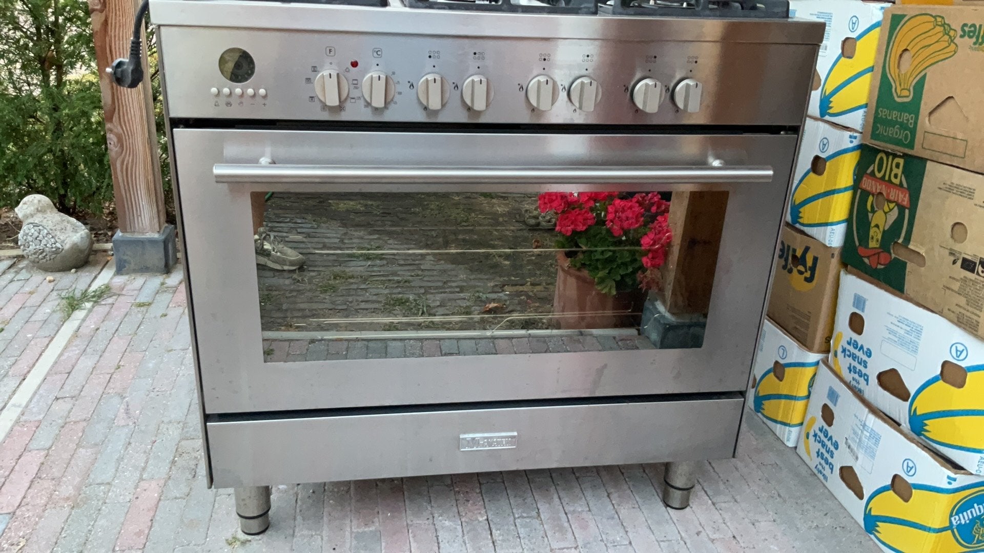 6 pits gasfornuis plus oven., Ophalen, Gebruikt, 60 cm of meer, Gas