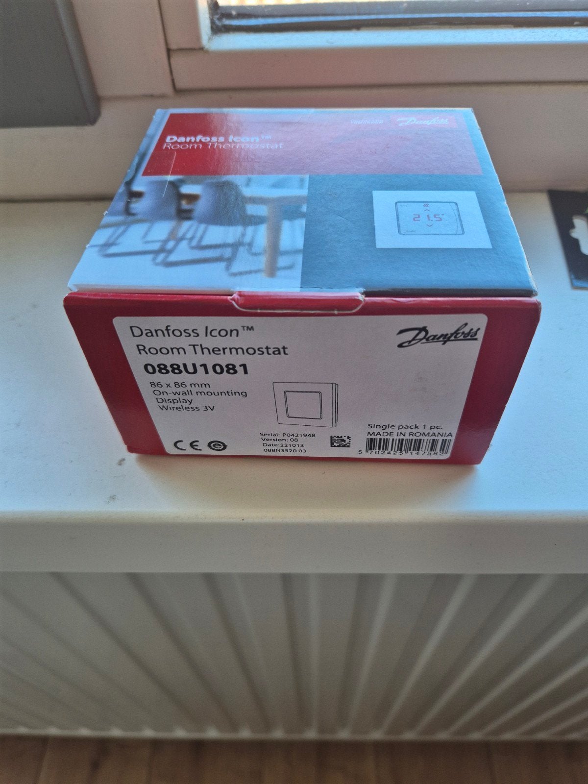 Danfoss Icon ruimtethermostaat draadloos RF - 088U1081, Doe-het-zelf en Verbouw, Ophalen of Verzenden, Nieuw
