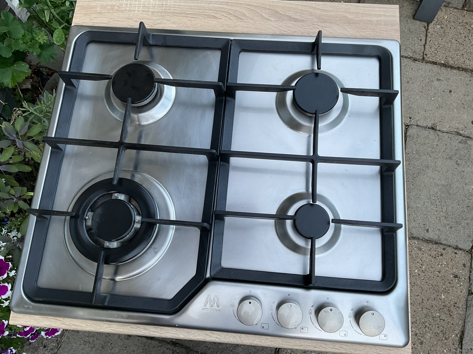 Inbouw gaskookplaat. 4 pits, Ophalen, 4 kookzones, Zo goed als nieuw, Inbouw