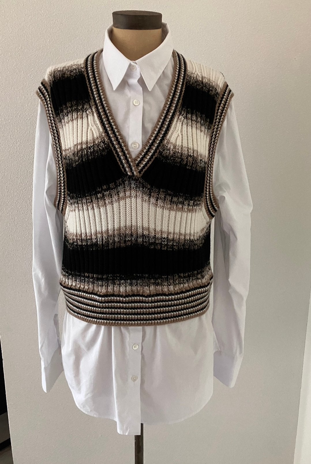 Blouse met hes van Veronica Beard, Verzenden, Nieuw, Maat 42/44 (L), Wit