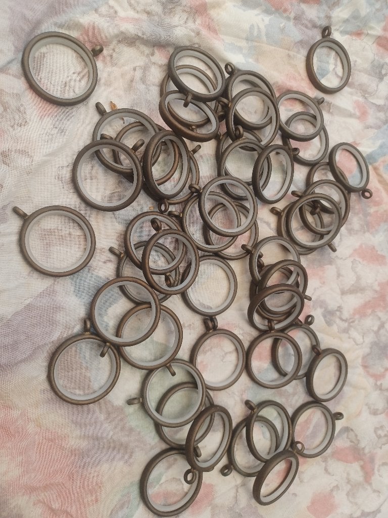 50 Koperen vintage gordijnroede ringen 5 cm, Huis en Inrichting, Stoffering | Gordijnen en Lamellen, Ophalen of Verzenden, Overige typen