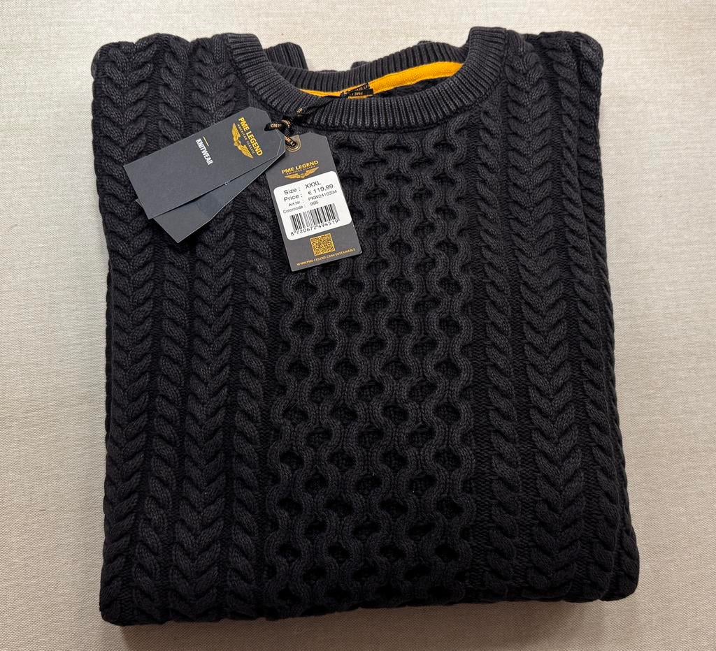 PME Legend Trui met Kabelpatroon XXXL, Kleding | Heren, ., Zwart, Nieuw, Overige maten