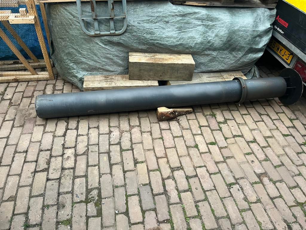 Dikwandige kachelpijp met dakdoorvoer, Doe-het-zelf en Verbouw, Buizen en Afvoer, Overige materialen, Gebruikt, 2 tot 4 meter