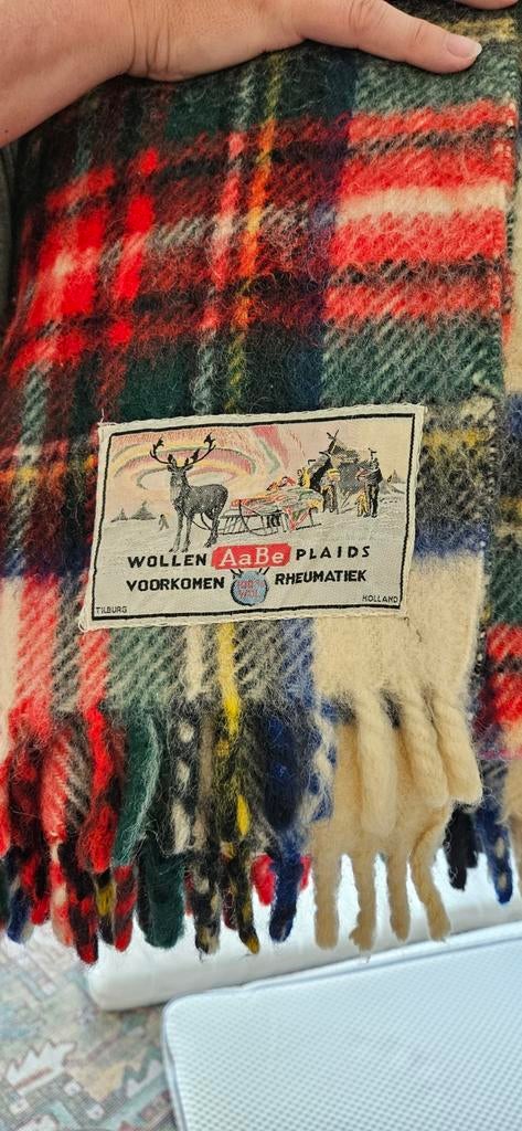 Vintage wollen deken Aabe plaids, geruit, Ophalen, Gebruikt