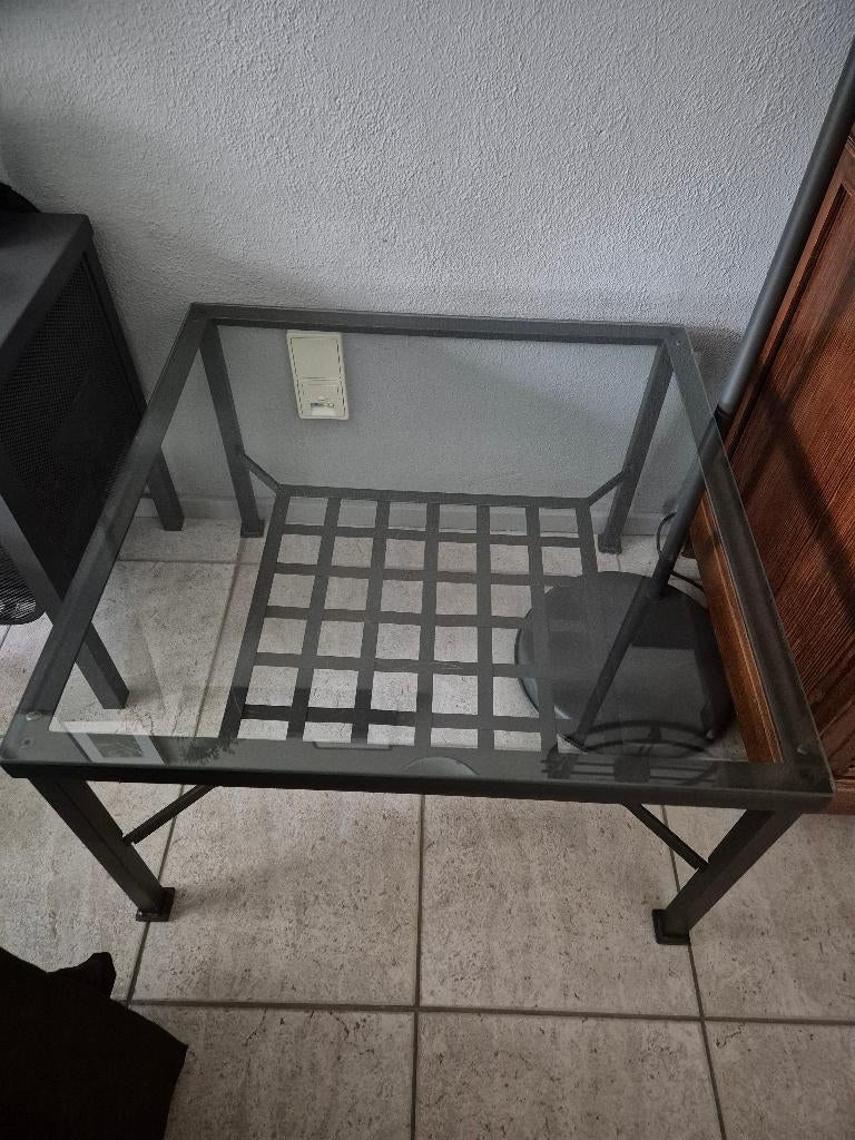 Granas glazen Ikea salontafel, Ophalen, Gebruikt, 50 tot 100 cm, Vierkant