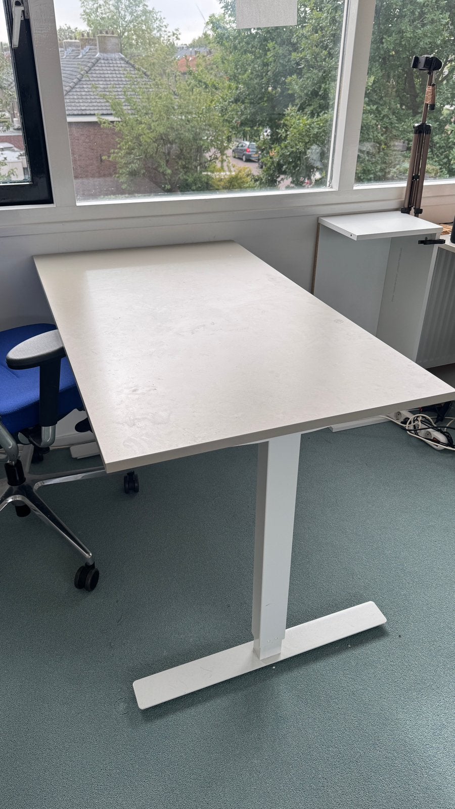 Trotten zit-sta bureau IKEA, Huis en Inrichting, Ophalen, 120 cm, In hoogte verstelbaar, Spaanplaat of MDF